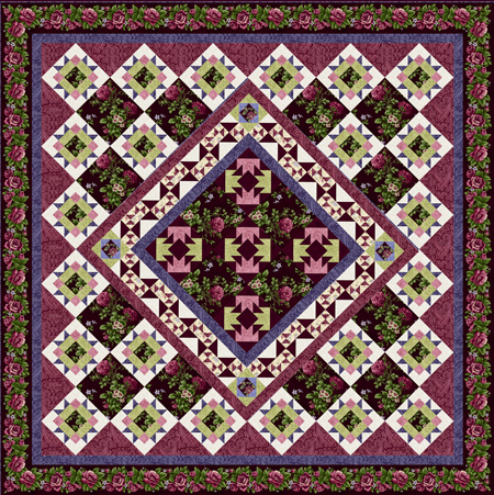 Harlow Garden Song Quilt Complete Kit Burgundy